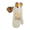 Mud Pie Thanksgiving Oven Mitt and Towel Set, Give Thanks,