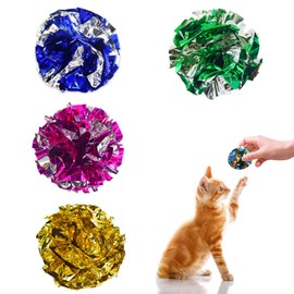 Pavike Cat Toy Ball, 4 Pieces, Cat Ball Toy, Cats Play Alone Toy, Cat Toy Supplies, Toys for Cats to Enjoy Yourself, Ideal Choice for Cats and Young Cats to Train Their Body and Relieve Stress