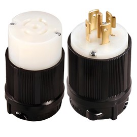 OCS Parts NEMA L21-20 Locking Plug and Connector Set | 120/208V - 20A - 4 Pole 5 Wire | cUL Listed Replacement Electical Plugs (Plug + Connector)