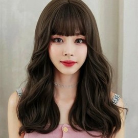 Long Hair Ilbi Full Wig Brown Wave Olive (WFHBQ5B) / 머리 긴 일비 통가발 브라운 웨이브 올리브 (WFHBQ5B)