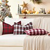 Sungeek Set of 2 Christmas Tartan Cushion Covers, Buffalo Plaid