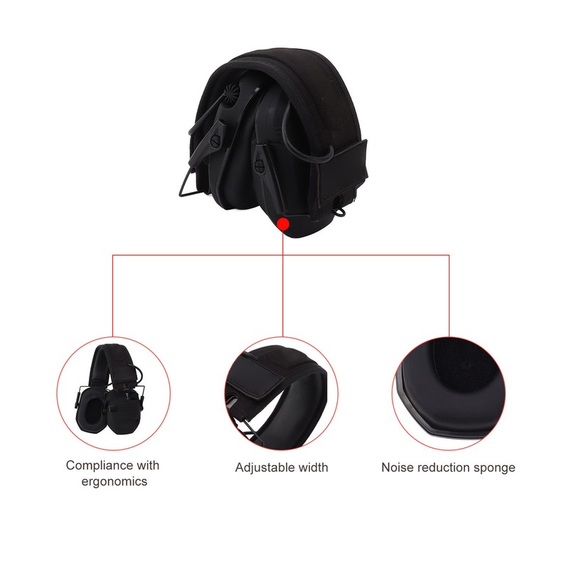 Noise Reduction Electronic Earphones Noise Reduction Foldable ABS Adjustable Headband