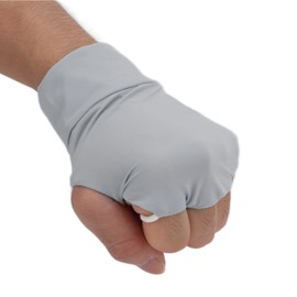 UV Protection Gloves for Men and Women, Sun Protection Gloves with Half Finger Design, Ice Silk Cycling Gloves for Golf, Bike, Outdoor Sports (Grey, M Left)