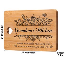 Grandma Birthday Gifts,Grandma's Kitchen Gift,Gifts for Grandma,Cutting Board,Bamboo Cutting Board Grandma Gifts Quality Craftsmanship Mothers Day Gifts.
