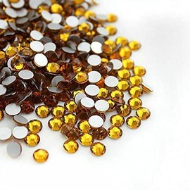 EliteKoopers 3mm Crystal Flat Back Nail Art Face Festival Rhinestones Diamante Gems for Craft (1000 Pcs) (Gold, 3mm)