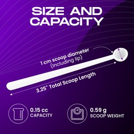 1/32 Teaspoon Measuring Spoons (1/32 tsp)- 0.15 mL Scoops (0.15cc) 100 mg scoop to 150 mg scoop (25 Count)