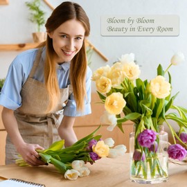 Clear Glass Vases Flower Vases for Centerpieces 9" Large Glass Cylinder Vase for Home Wedding Party Events Office Entryway Décor (Transparent-2 Pack)