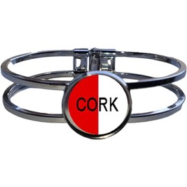 County CORK Irish Silver Colour Copper Bracelet And Velvet Gift Bag