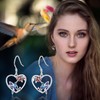 KINGWHYTE Hummingbird Earrings 925 Sterling Silver Heart Earrings Hummingbird Flower