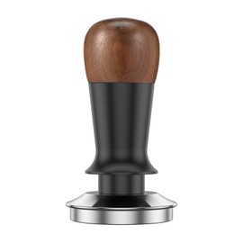 AwObEpl Stainless Steel Espresso Tamper for Home Coffee Tamper Walnut Wood Espresso Tool Accessories with 30LB Spring Loaded for Shop Café (53mm)