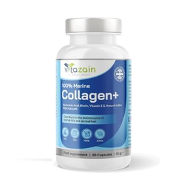 Marine Collagen Capsules 500mg – Naticol® Hydrolysed Marine Collagen with Hyaluronic Acid & Seaweed – with Biotin, Vitamin C & E – Skin Hair Nails – 60 Capsules