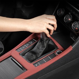 GCZCC for 2025 Volkswagen Jetta Accessories Gear Shift Panel Trim Cover with 2020 2021 2022 2023 2024 VW Jetta Sagitar Silicone Car Interior Central Control Protective Pad-Red