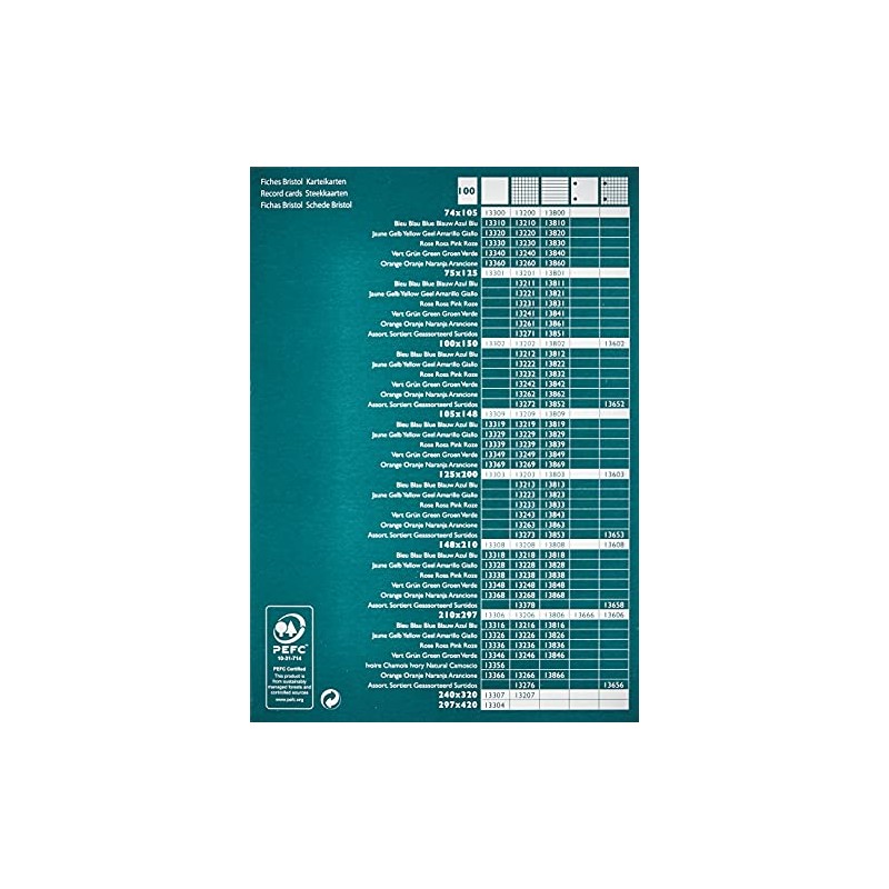 Exacompta - Ref 13808B - Bristol Ruled Record Card (Pack