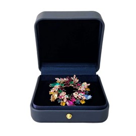 Svea Display Premium Grade Blue PU Leather Jewelry Case for Brooch Pin Badge Box