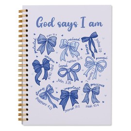 WXHUM Cute Purple Bow Bible Notebook Journal for Women Girls, Christian Prayer Notebook Coquette Church Journal College Office Travel Notebooks Gifts for Women Girls Teen, 5.5x8.3