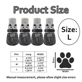 Dog Socks, Set of 4 Boots for Injured Paws, Waterproof Anti Slip, Traction Control No Twist Grip Booties for Small Medium Large Senior Dogs