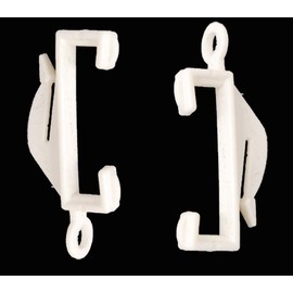 IPEAK Curtain Pole Sliding Hooks Pack of 50 White Plastic Sliding Hooks Gliders