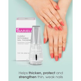 Barielle Clearly Noticeable Nail Thickener, Top Coat Instantly Thickens Nails Up To 50%, Perfect for Damaged Nails, Quick-Drying, Heals Cracked, Split, or Peeling Nails, Promotes Nail Growth, .5 Ounce
