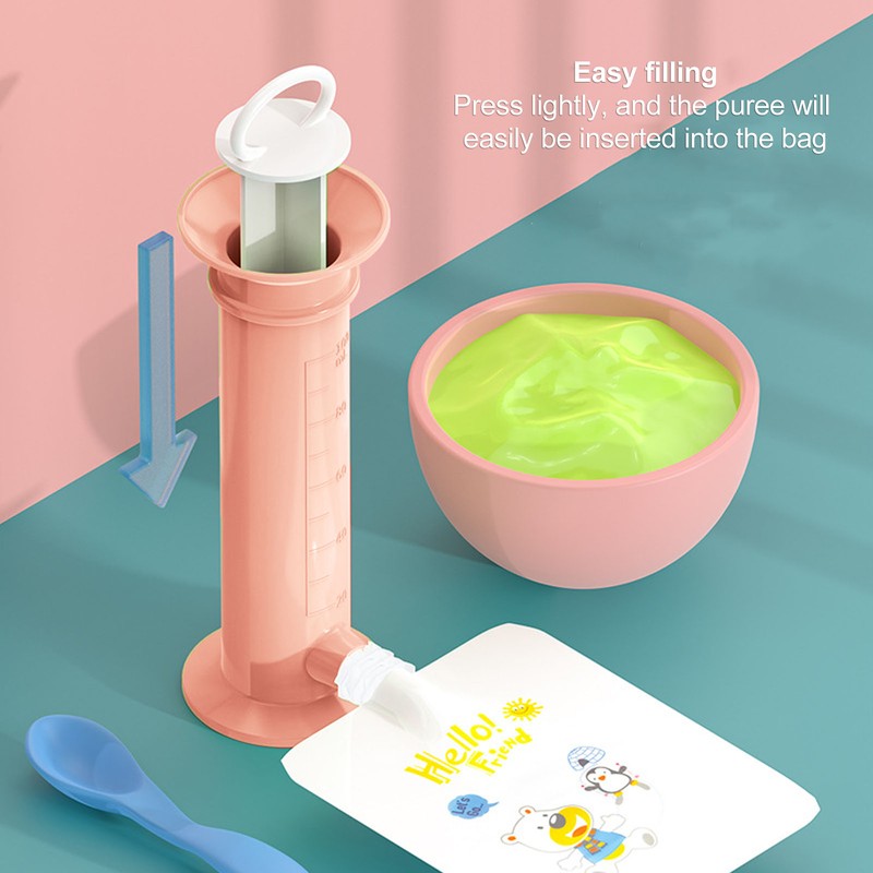 Toddler Reusable Fruit Puree Squeeze Filler Professional Ergonomic Baby Food
