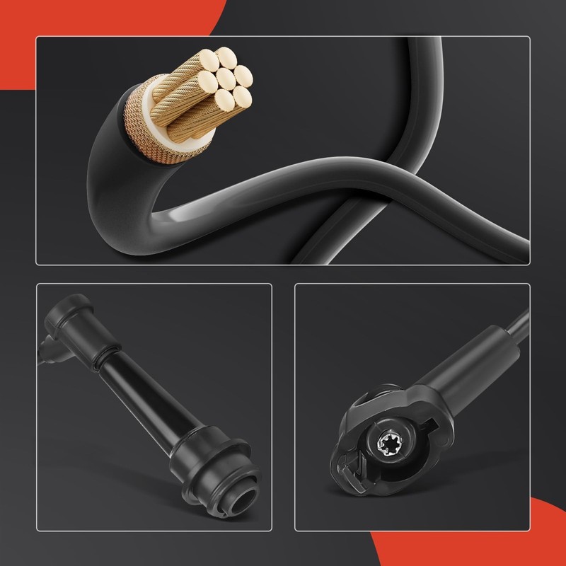 A-Premium 3 Ignition Coils with 3 Spark plug Wires and