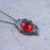 DUNHAO COS Anime Red Crystal Pendant Necklace Amulet Gift for