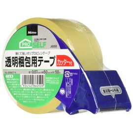ニトムズ 透明梱包テープ 50mm×50m テープカッター付 J6050