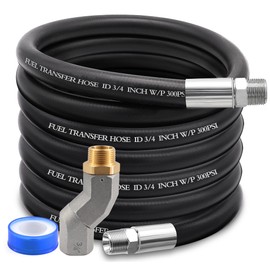 Ruikarhop 3/4" Fuel Transfer Hose 20FT,Farm Pump Hose Male NPT Connector with Fuel Hose Swivel for Gasoline,Diesel,Biodiesel