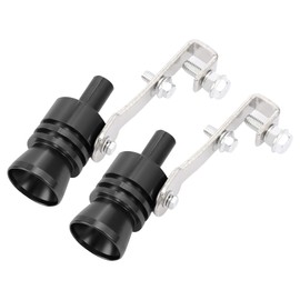 X AUTOHAUX 2pcs L Size Universal Car Turbo Sound Exhaust Muffler Black