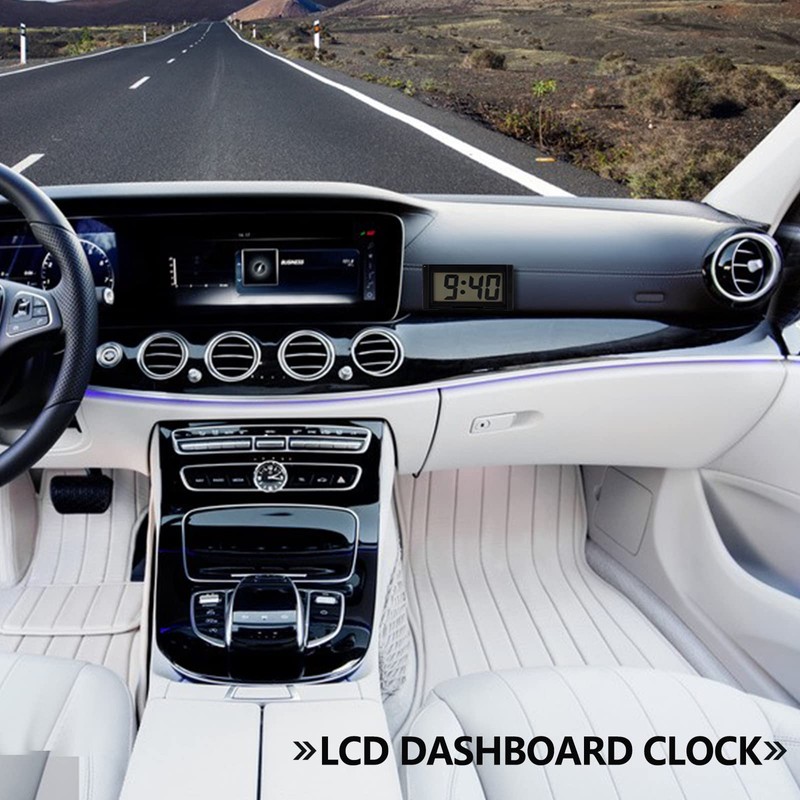 Youngfly Small Digital Clock, Mini Car Dashboard Clock Battery Operated,