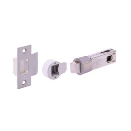 HANDLEZONE® 76mm Passage Bullet Latch, Round Designer Mortice Latch, Catch for Internal Timber Doors - Satin Nickel - 57mm Backset