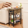 Yoobure End Table with Charging Station, Flip Top Side Table