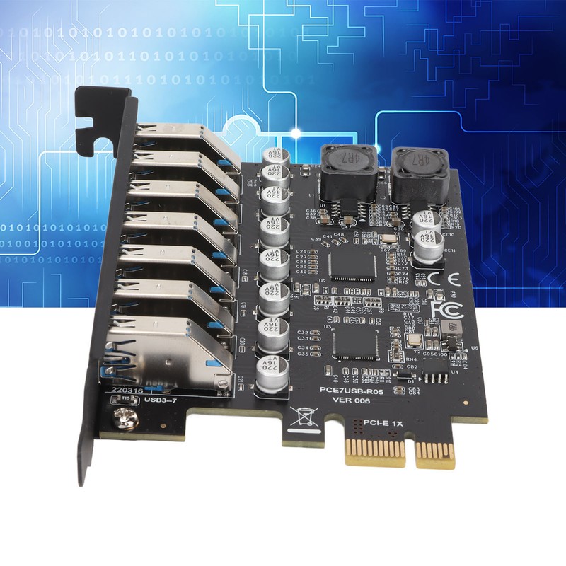 7 Port PCIE Expansion Card 7 Ports USB 3.2 GEN1