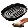 Houlishu Ceramic Soap Dish, Modern Black Bar Soap Holder for