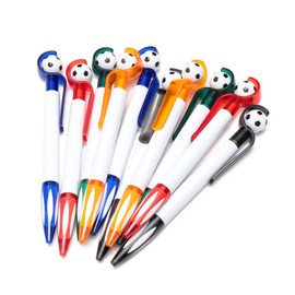 A-ITEM Ballpoint Pen (Soccer), Set of 10, Multicolor, Cute Stationery, Watching Games, Soccer Balls, Sports, Gift