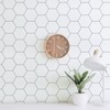 Fiula White Hexagon Wallpaper Peel and Stick Wallpaper Grey and