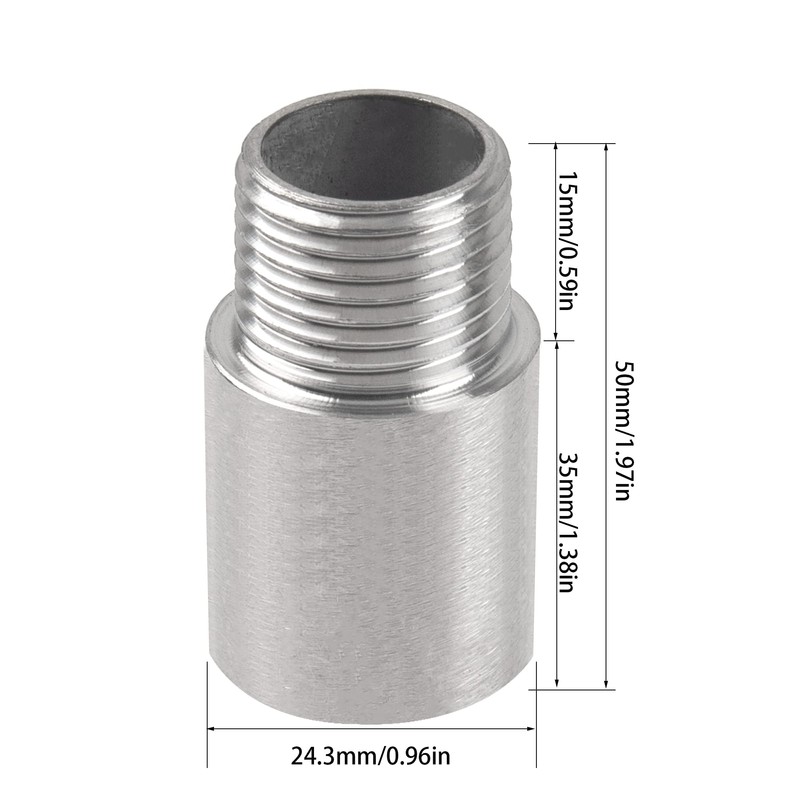 Rrina 304 Stainless Steel Shower Head Extension Arm G1/2 Male
