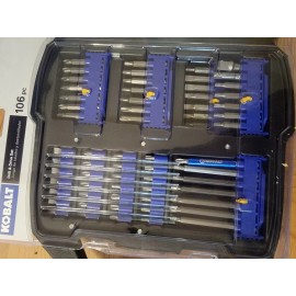 Kobalt Mechanic Tool Set 106-pc  Drill &Drive Set Shank Bit Set Power Tool Accessories.