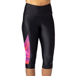 Terry Cycling Bike Capris Women Padded Soleil Capris Pants for Women, 18 Inch Inseam, Hi-Viz, UPF 50+ Sun Protection - Black | Aspen, Large