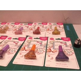 Lucky Brand lot of 12 multiple colors PEEL OFF NAIL POLISH-Glitter