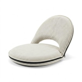 Foldable Floor Chair with Adjustable Back Support - Comfy Cushioned Floor Seat Recliner for Kids & Adults - Flexible Classroom Seating, Gaming Reading Meditation Chair, Beige