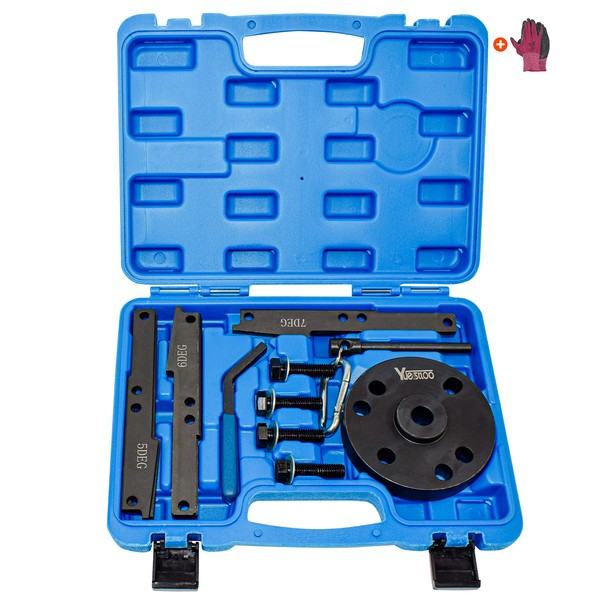 Yuesstloo 3163021 Cam Timing Tool Kit + 3163530 Engine Brake Adjustment Tool, Compatible with Cummins ISX QSX X15 Engine, 16PCS with 4/5/6/7 Degree Wedge with Carrying Case, Replace 3163020 3163069