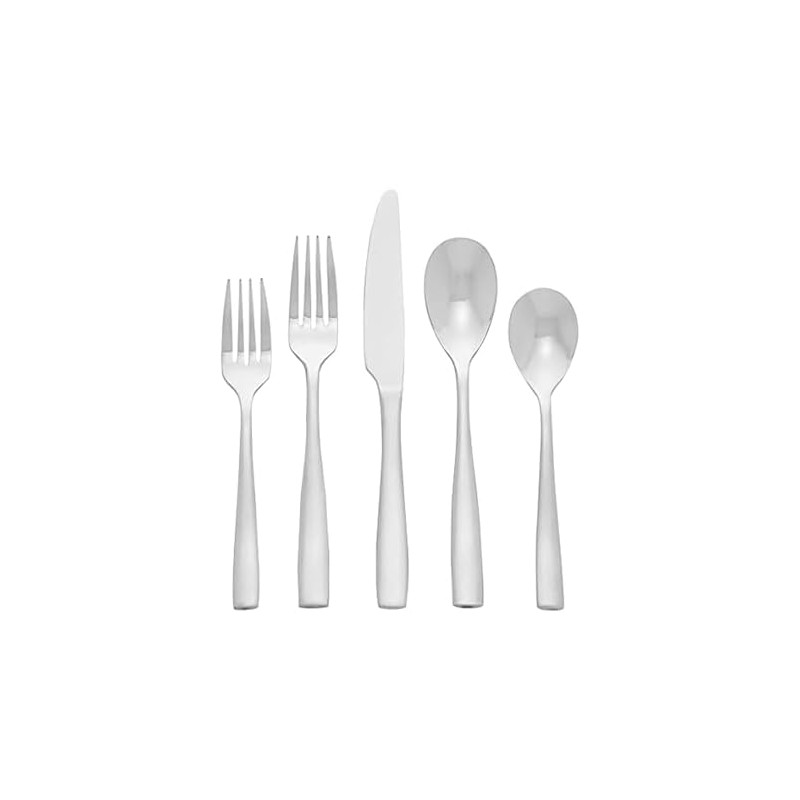 Mikasa Delano Satin 20-Piece Stainless Steel Flatware Set, Service for