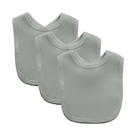 Royal Icon 100% Cotton Hook and Loop Baby Feeding Bibs Baby Bibs 0-6 Months Or Baby Bibs 6-12 Months-Soft Ribbed Baby Bib-Adorable Baby Weaning Bib For Boys and Girls Ri4500 (Sage Green Pack 3 Bibs)