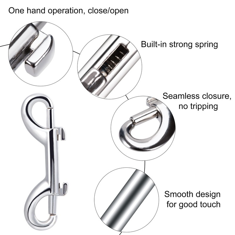 Double Hook with Snap Hook, 8 Pack 3.5 Inch Double