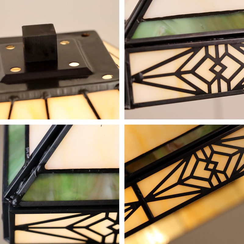 Radiance Goods Mission-Style 3-Light Blackish Bronze Finish Double Lit Table