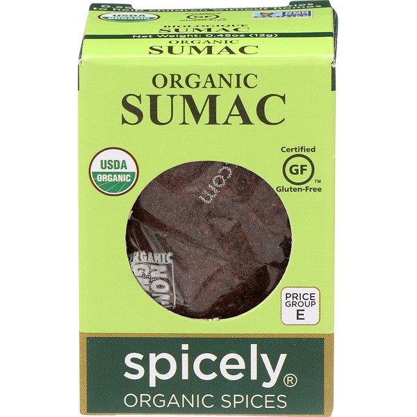 Spicely Organic Sumac Ground 0.45 Ounce ecoBox Certified Gluten Free