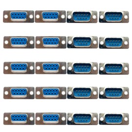 PENGLIN 10 x DB9 plug and 10 x socket soldering adapter, RS232 9 pins D-Sub serial adapter for PC accessories