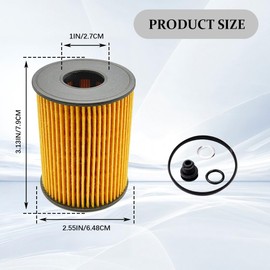 Rebvugr 2PCS 26350-2S000 Oil Filters, Oil Filter for My Car, 263502S000 26350-2R000 Filters Includes Gasket and O-Rings, Car Accessories Compatible with Sonata 2022-2023 Tucson 2.5L Kia Sorento 2.5 L