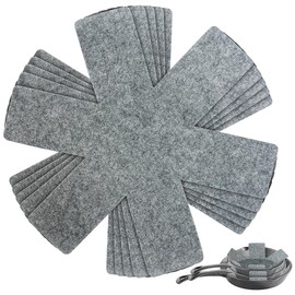 Rosenstein & Söhne Pot Protector: Set of 5 Felt Pan Protectors, Diameter 38 cm, Washable, Anthracite (Pot Pan Protector, Pot Cushion)