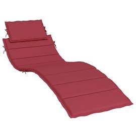 vidaXL Sun Lounger Cushion - Outdoor/Indoor Lounger Pad in Wine Red, Water-Resistant Oxford Fabric, Soft Foam Fiber Filling, 73.2"x22.8"x1.2"